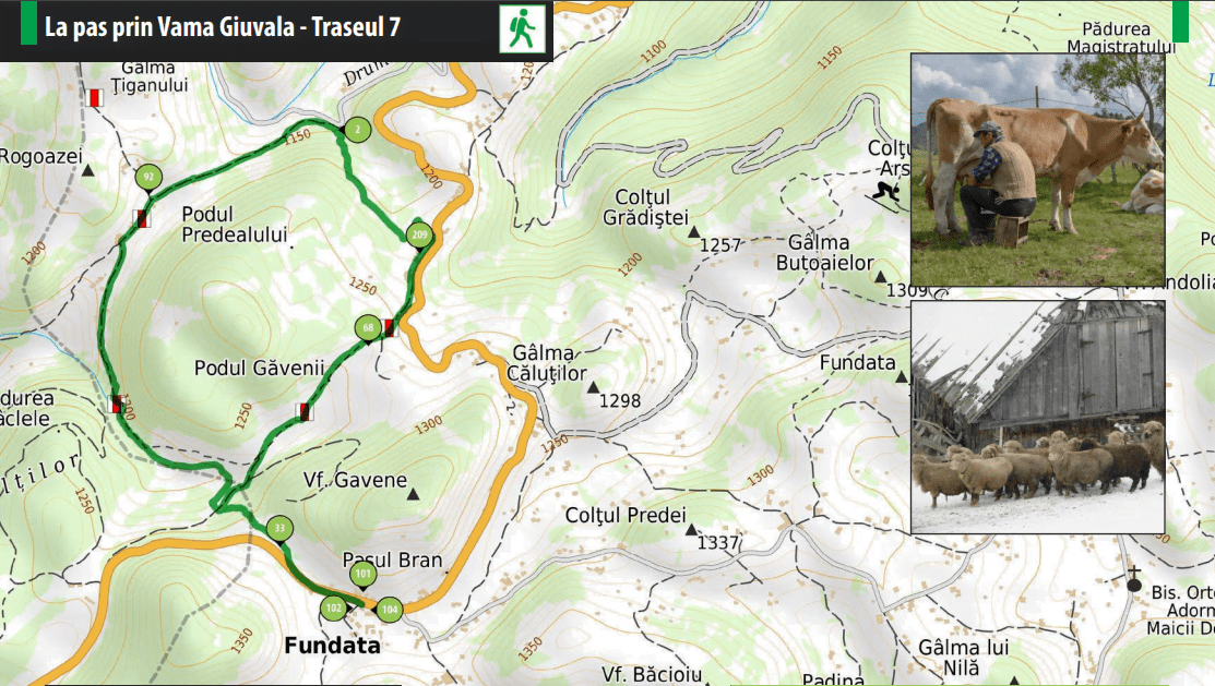 harta traseu ecoturistic T7 - La pas prin Vama Giuvala